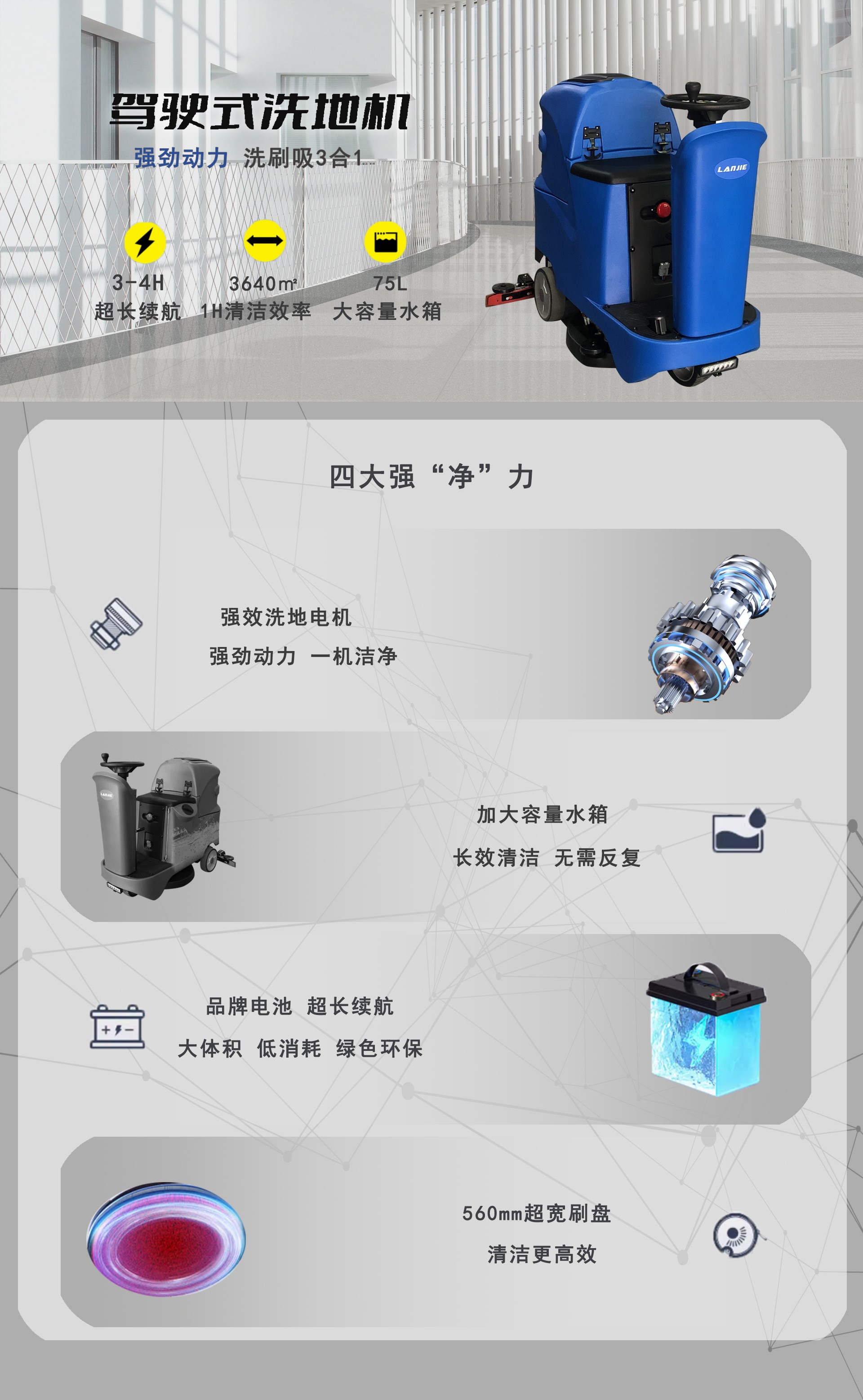 車間駕駛洗地機,工業駕駛洗地機